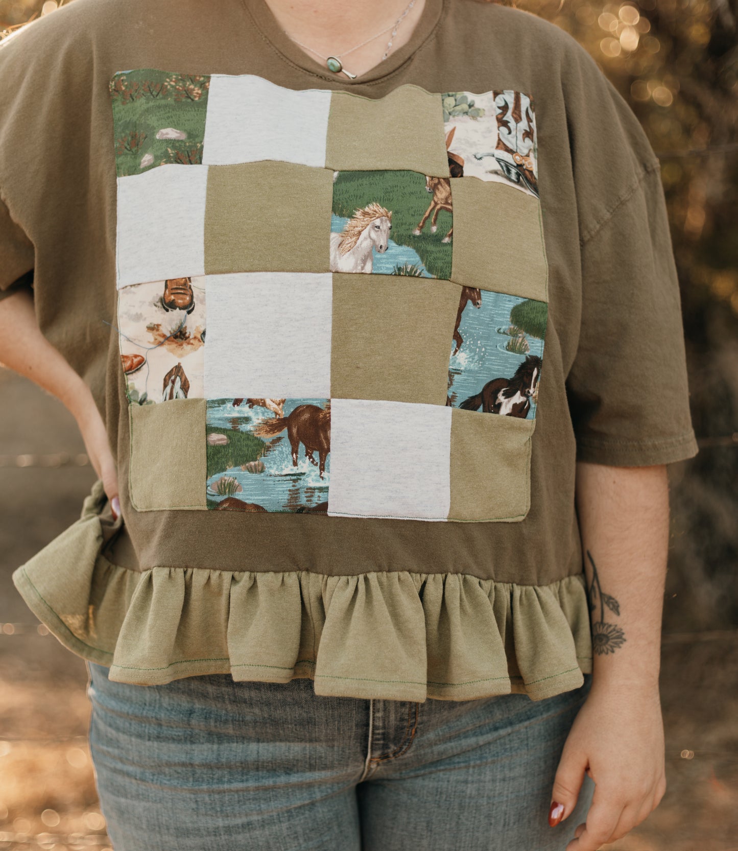 FOREST GREEN QUILTED REWORK