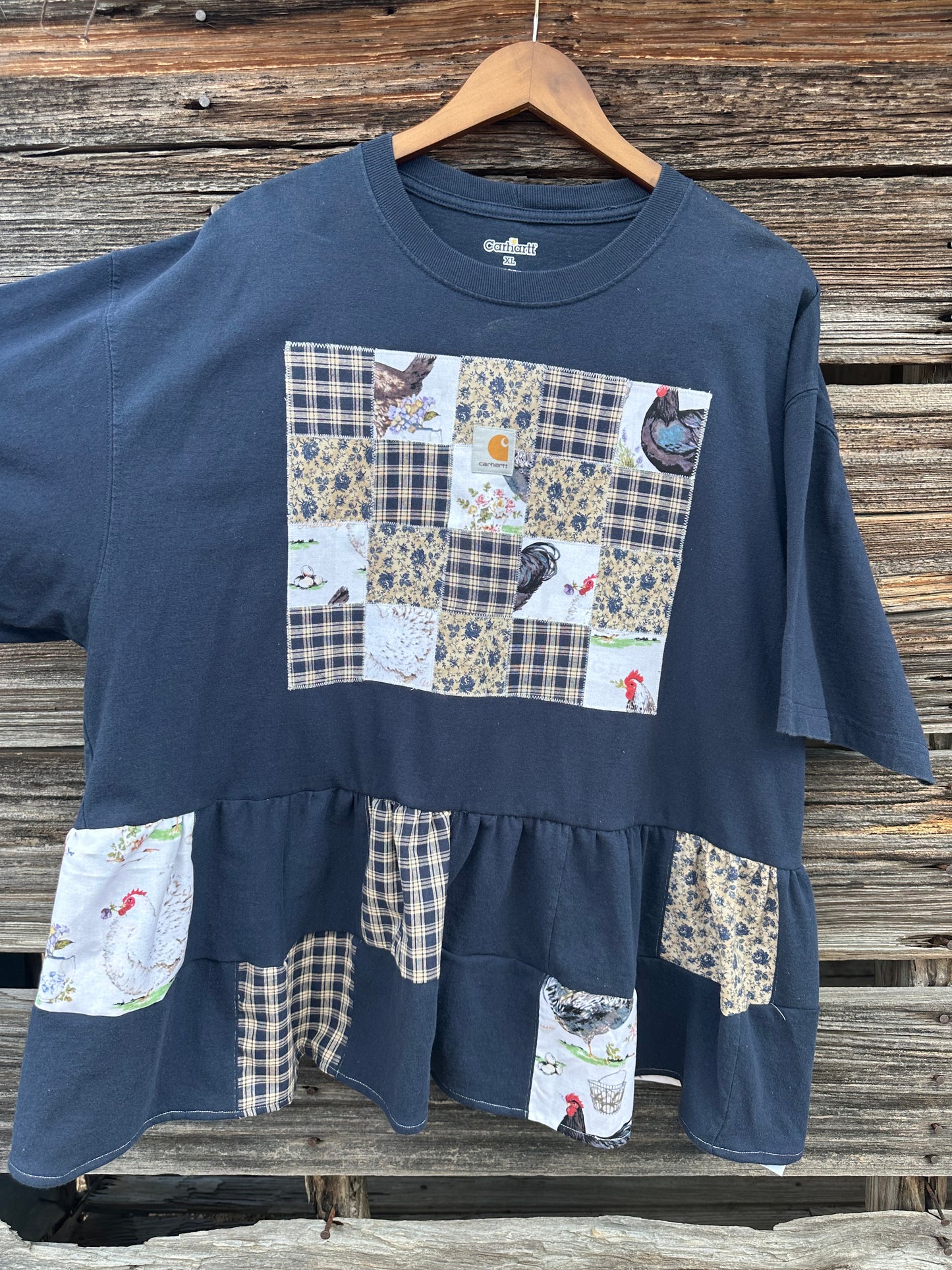 FLORAL CHICKEN QUILTED REWORK (XL)