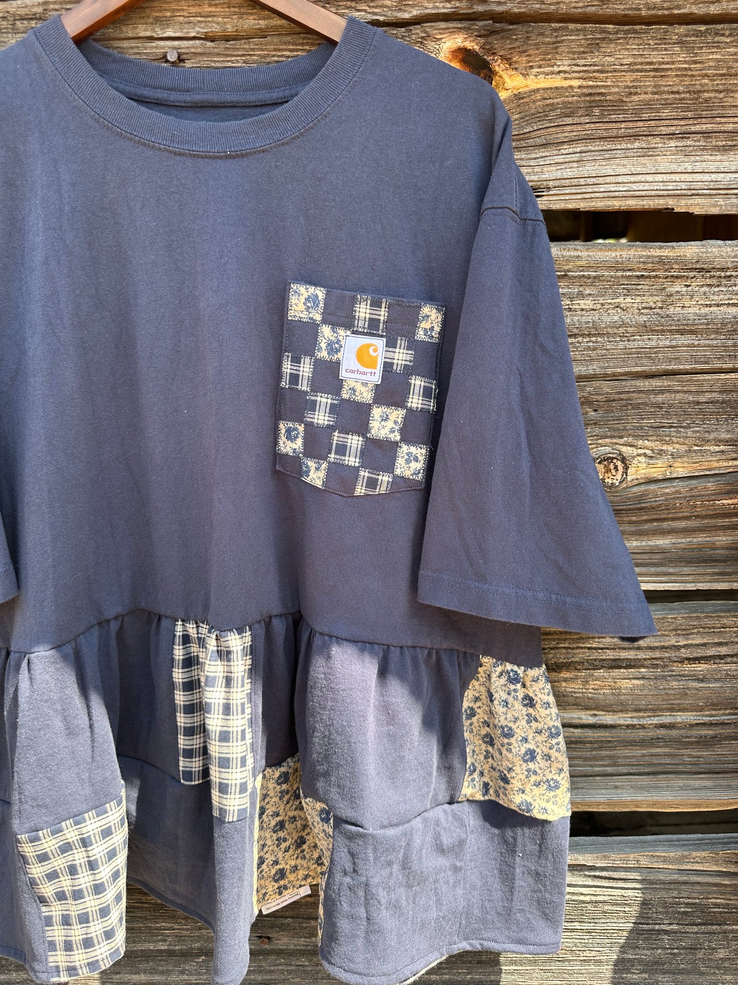 BLUE MINI QUILTED REWORK (XL)