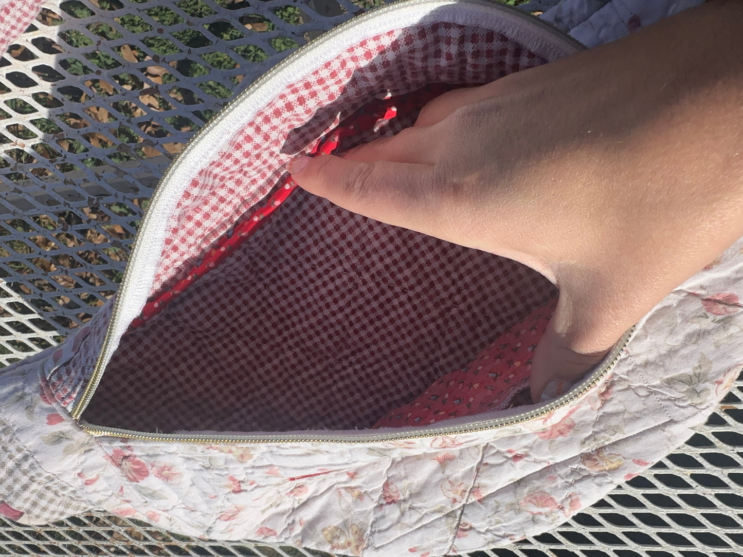 Gingham Floral Bum bag (3)