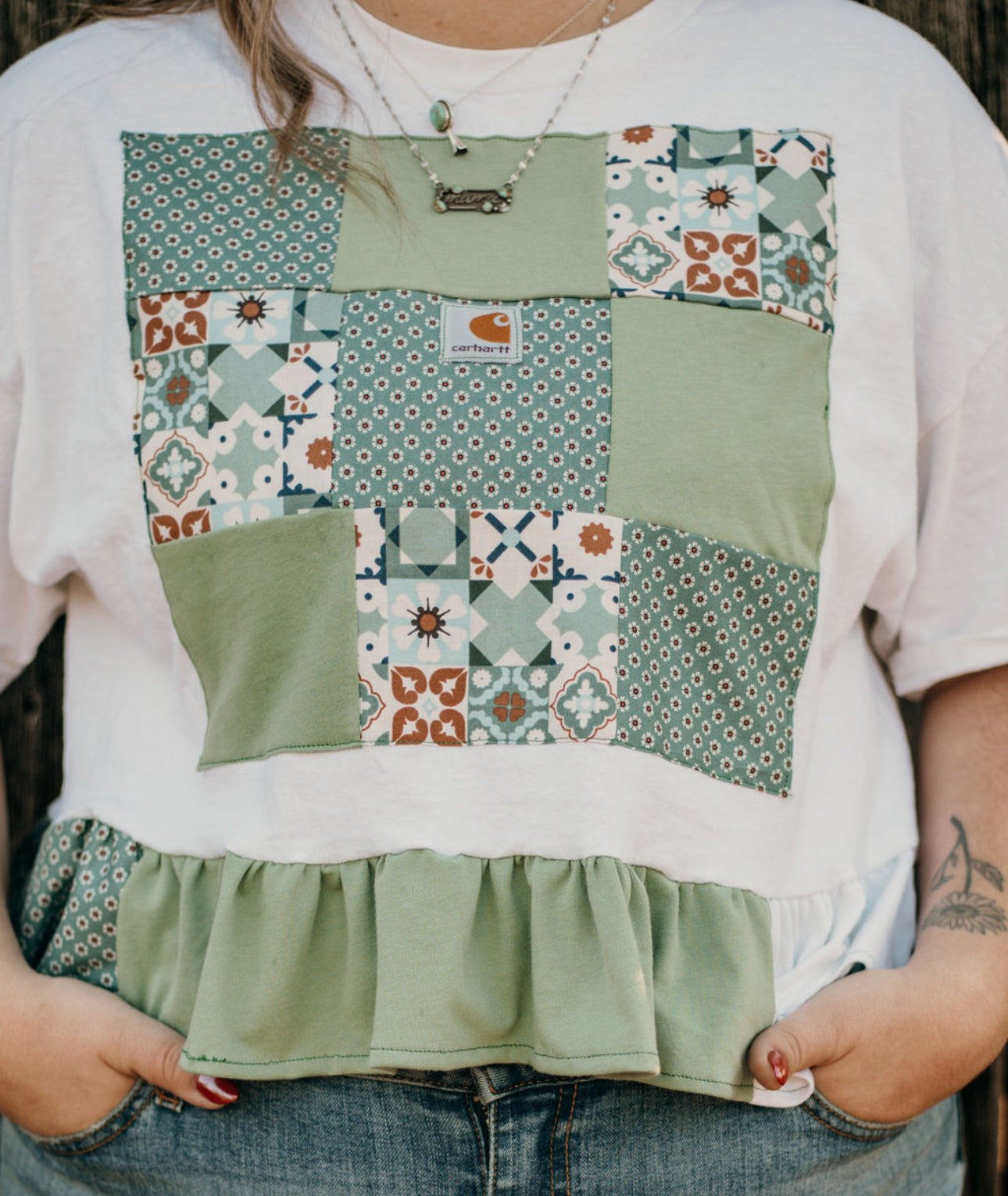 TURQUOISE QUILTED REWORK