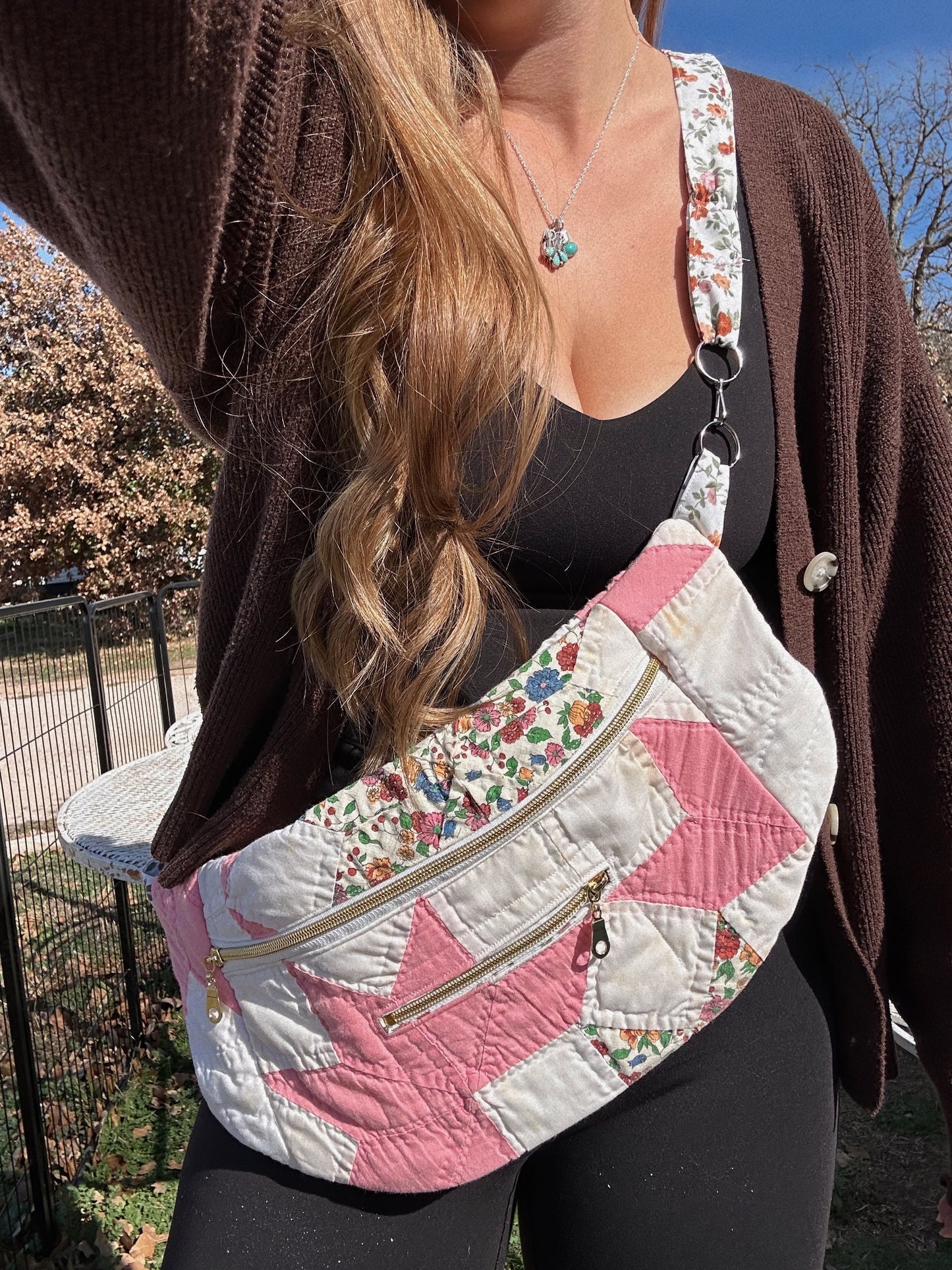 Pink Floral XL bum bag