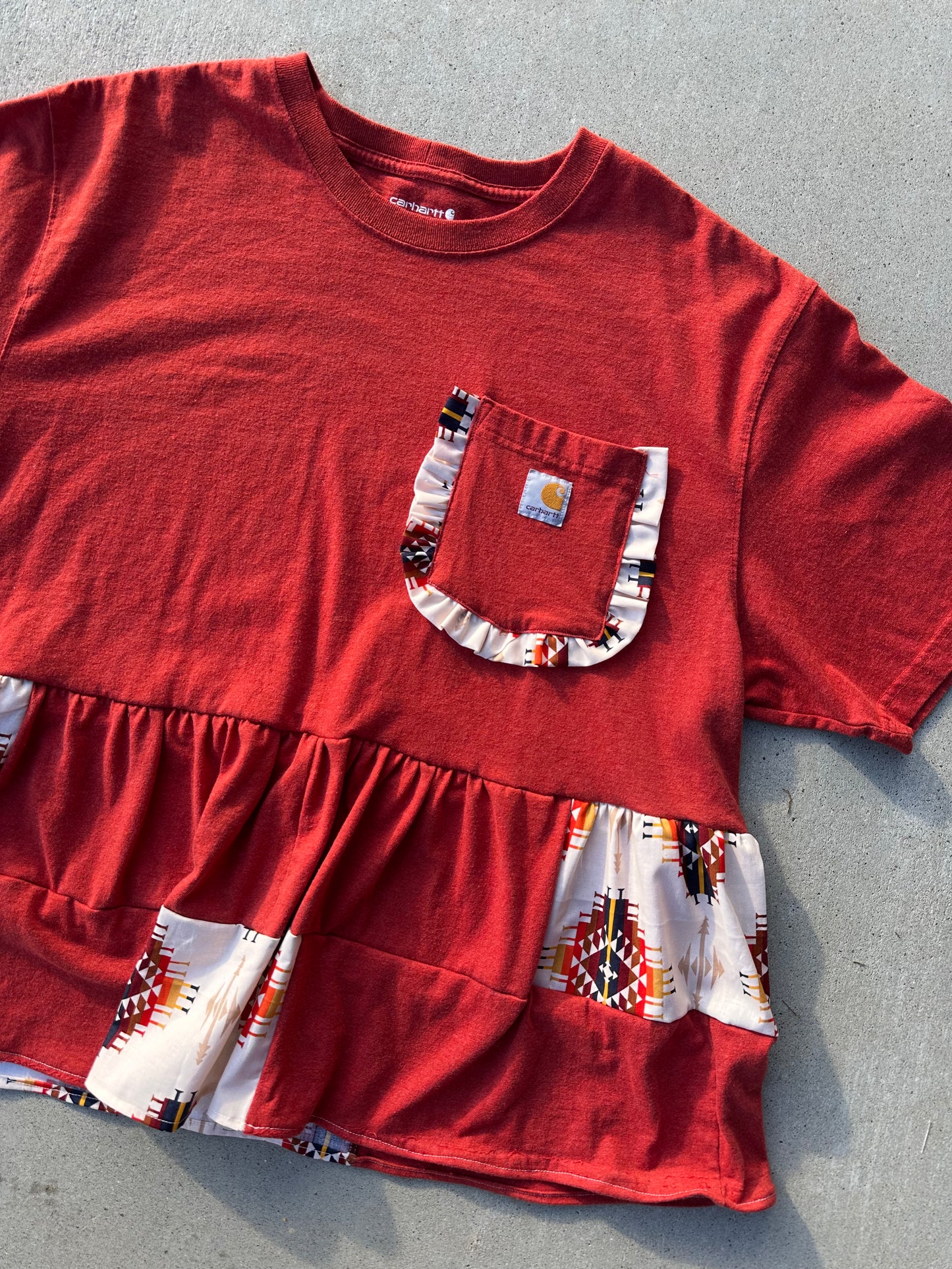 Aztec Ruffle Carhartt Babydoll Tee (XL)