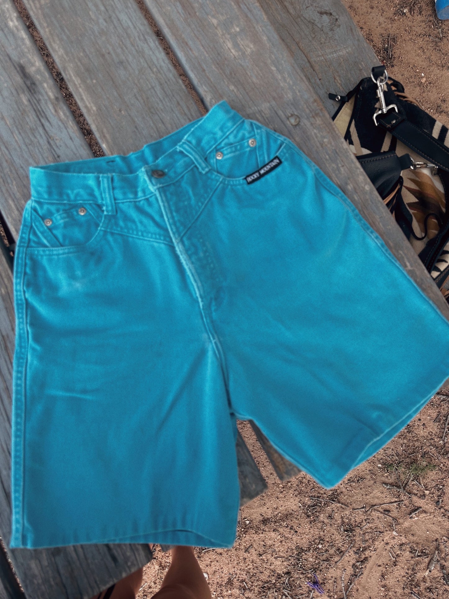 Vintage Blue Rocky Mountain Jean Shorts
