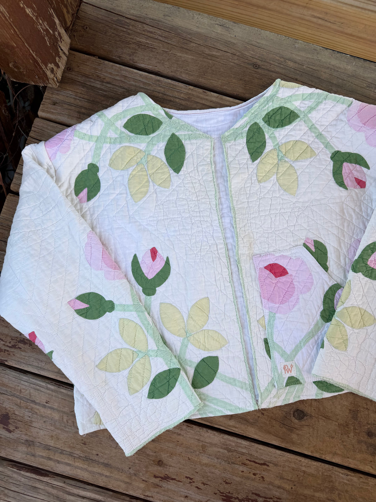 September Flowers 🌷 Quilted Cardigan (L)