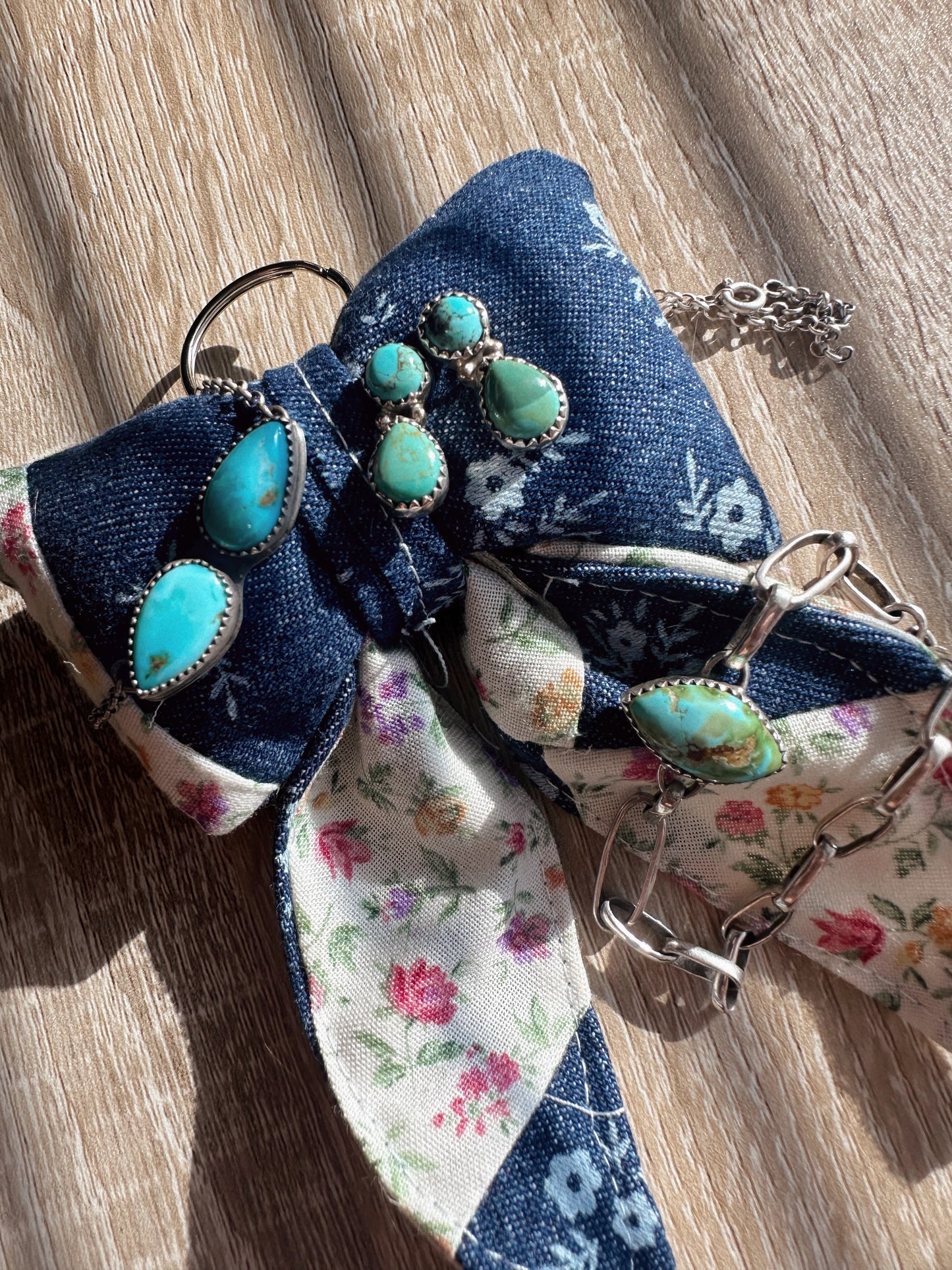 DOUBLE STONE TURQUOISE STUDS