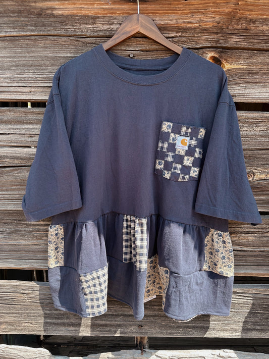 BLUE MINI QUILTED REWORK (XL)