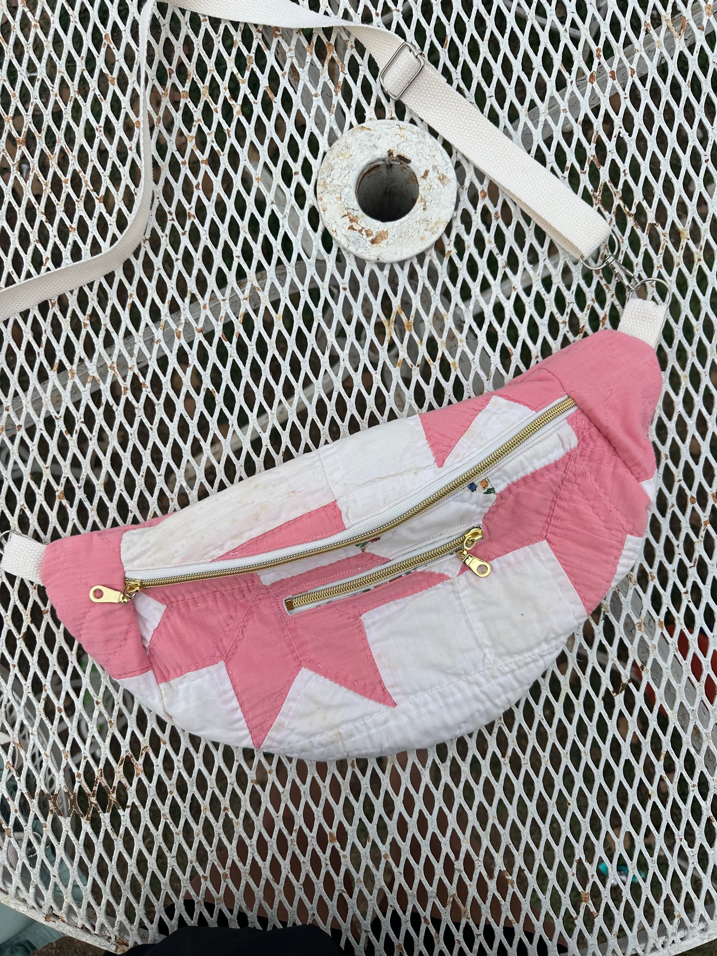 Pink Gold Zipper Fanny