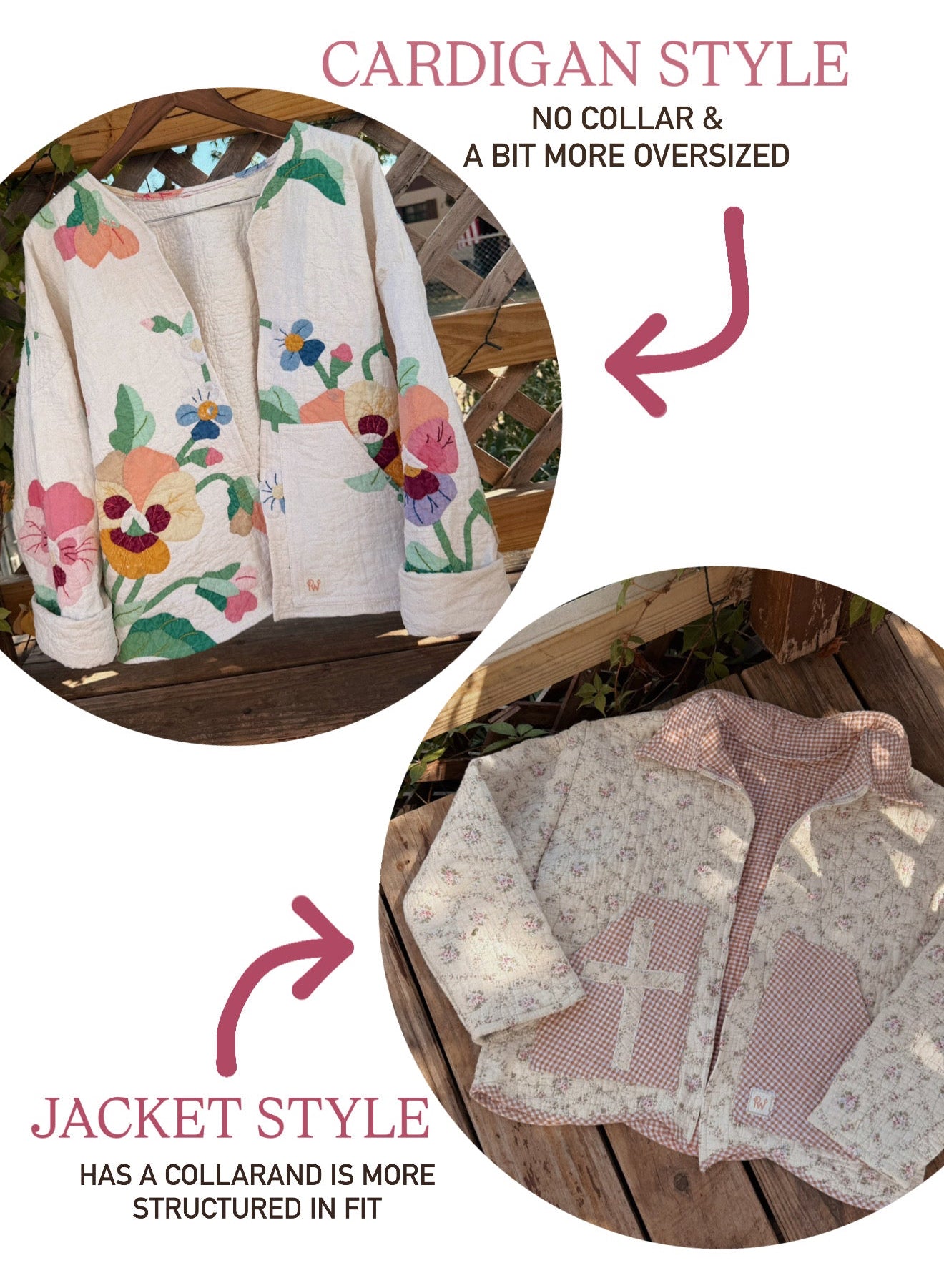 CUSTOM JACKET/CARDIGAN- 🌷THE HONEY ROSE QUILT