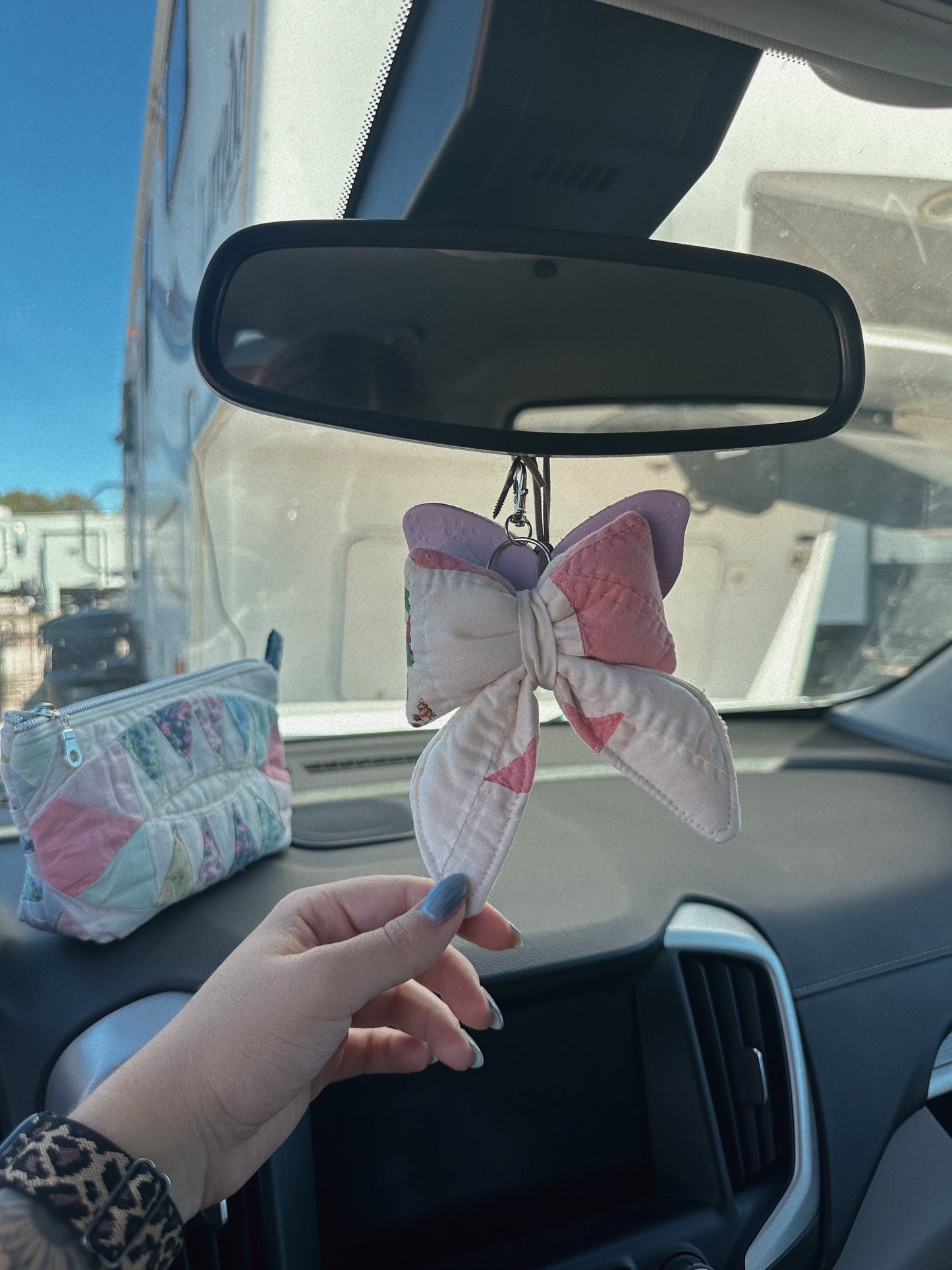 Quilted Bow Keychain (2)