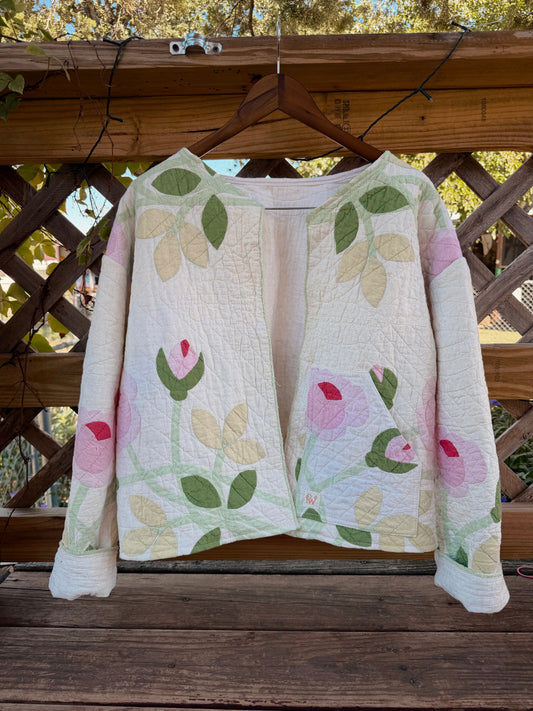 September Flowers 🌷 Quilted Cardigan (L)