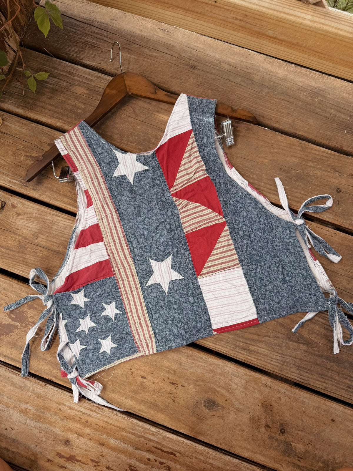 RED WHITE & BLUE TIE TANK (M)