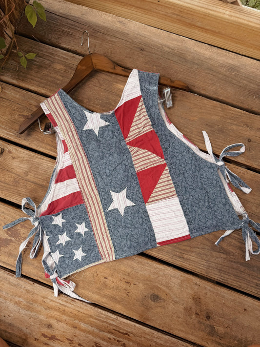 RED WHITE & BLUE TIE TANK (M)