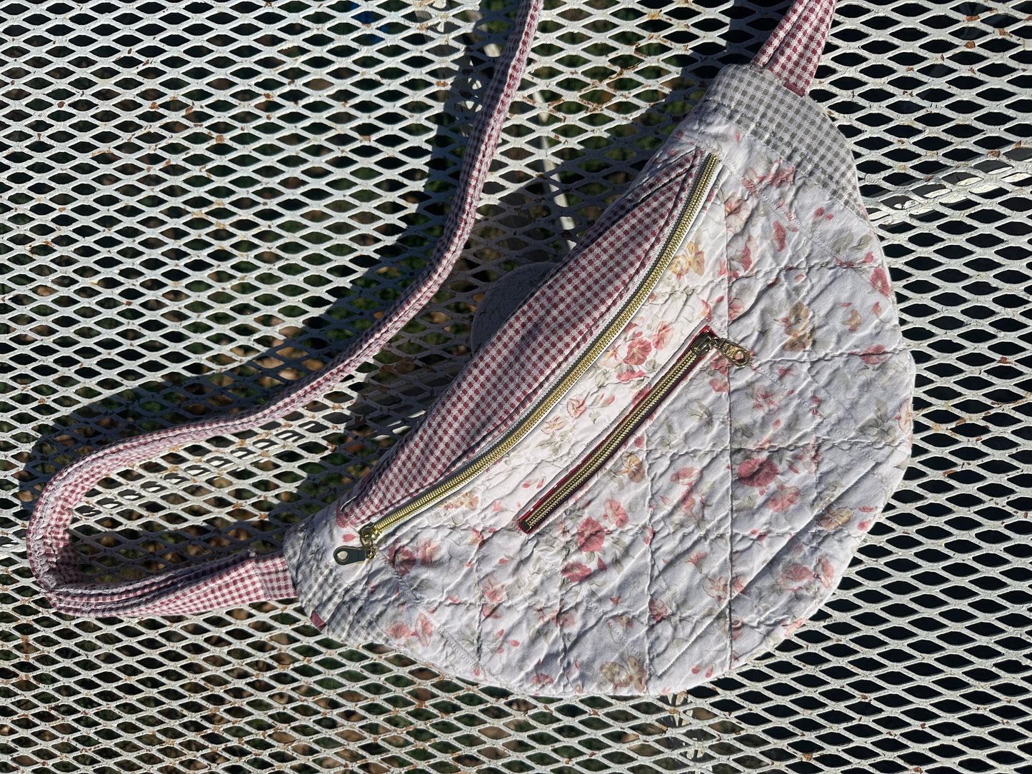 Gingham Floral Bum bag (3)