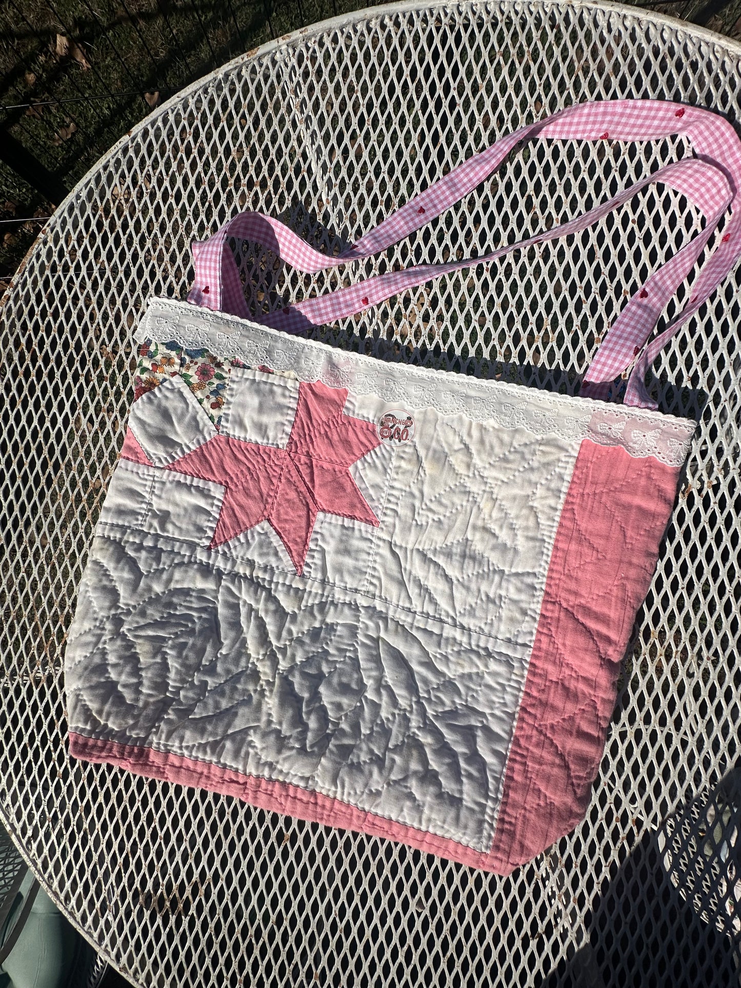Pink Lace Tote