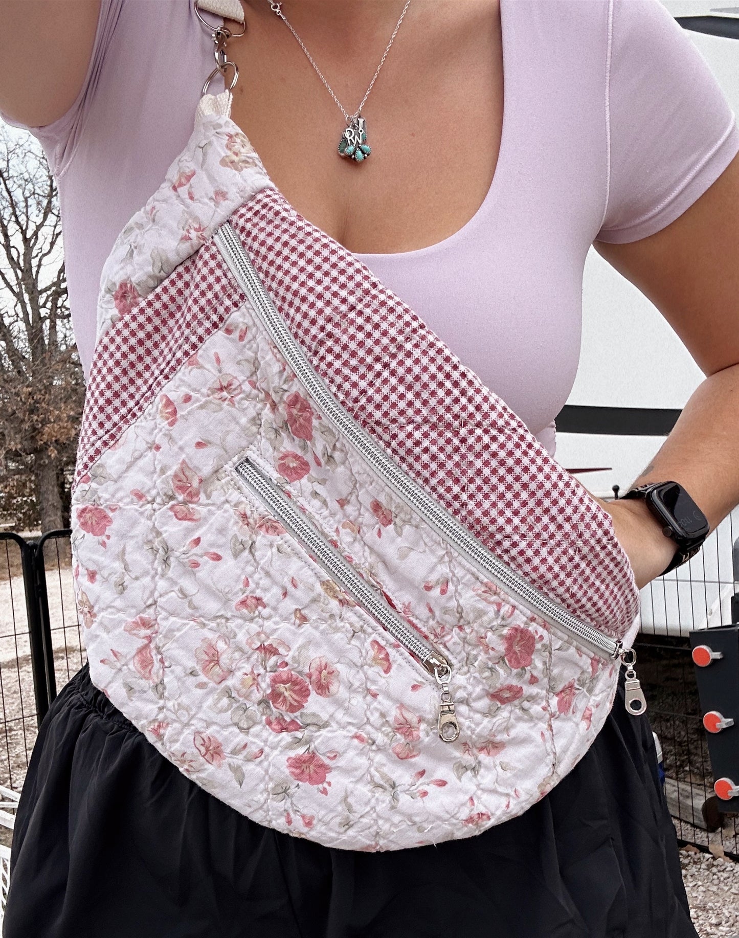 Gingham petals fanny