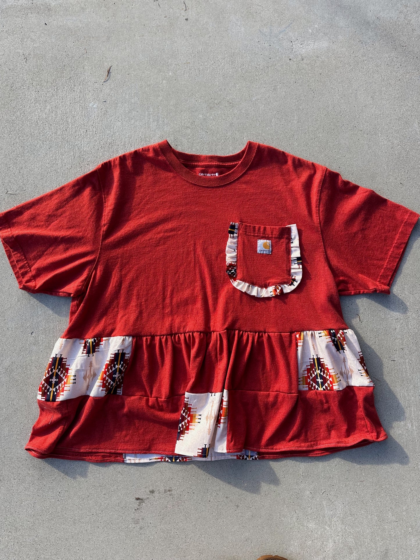 Aztec Ruffle Carhartt Babydoll Tee (XL)