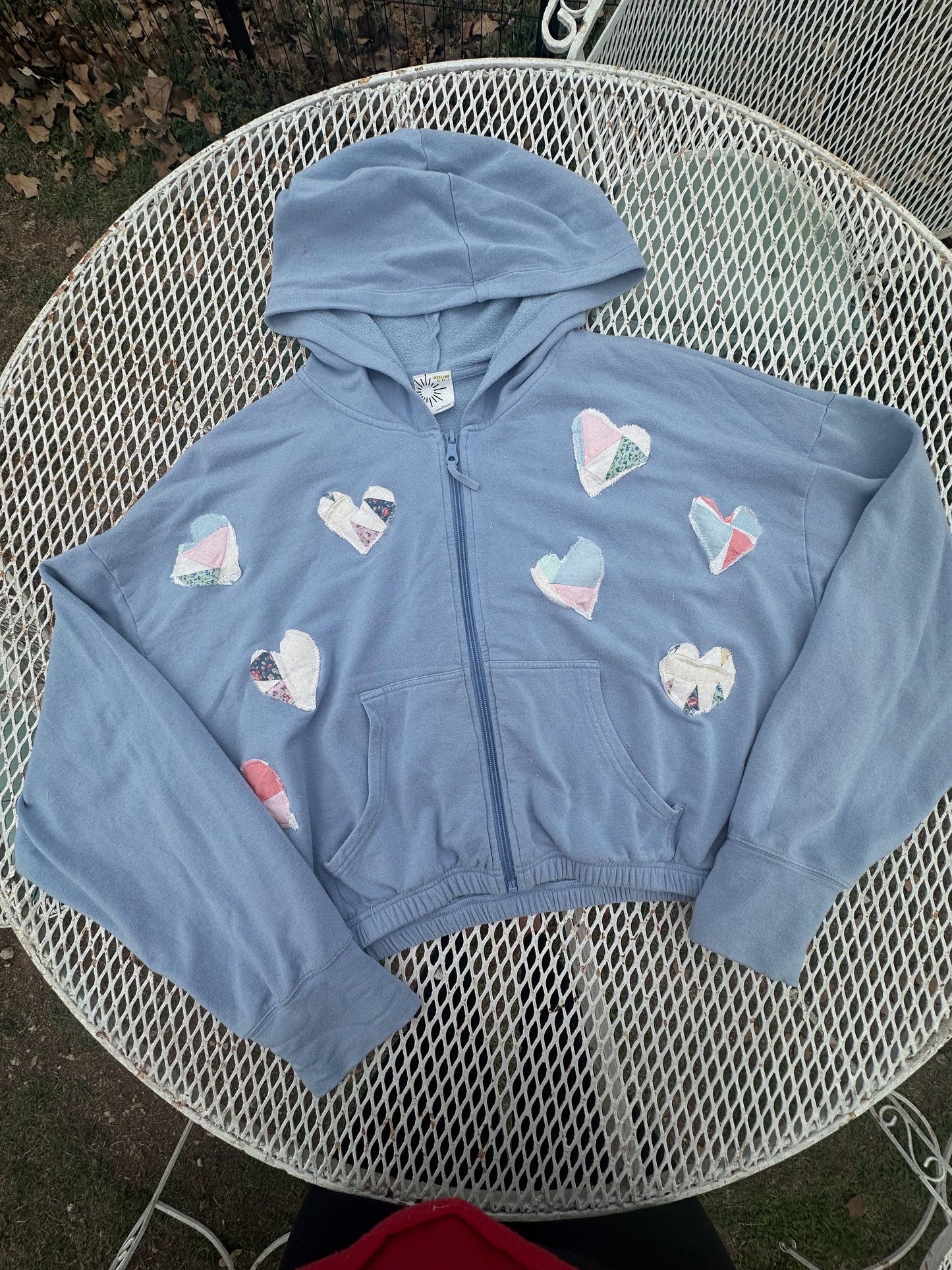 BLUE HEARTS ZIP UP (XL)