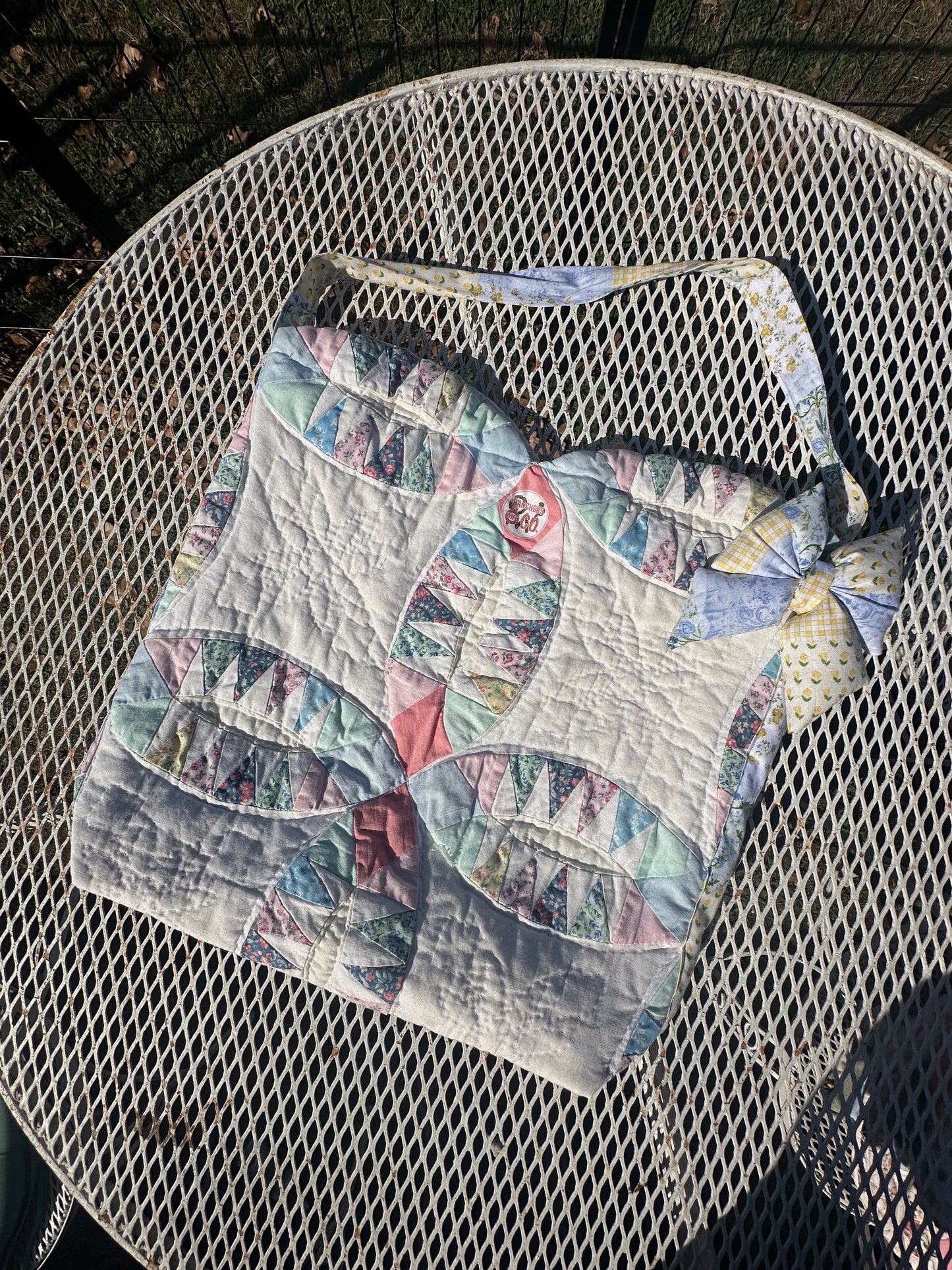 Scalloped edge quilted Tote