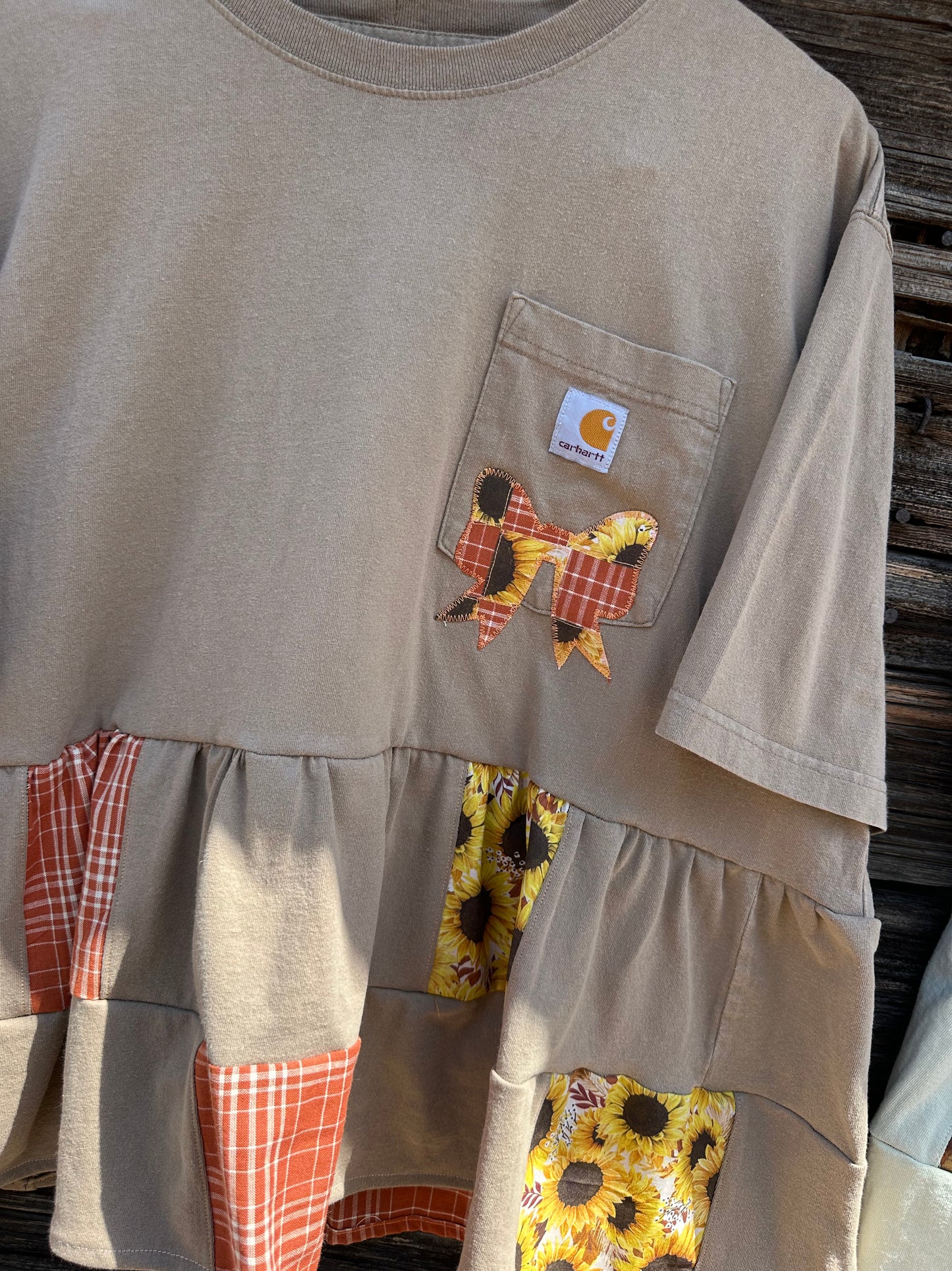 SUNFLOWER QUILTED BOW REWORK (XL)