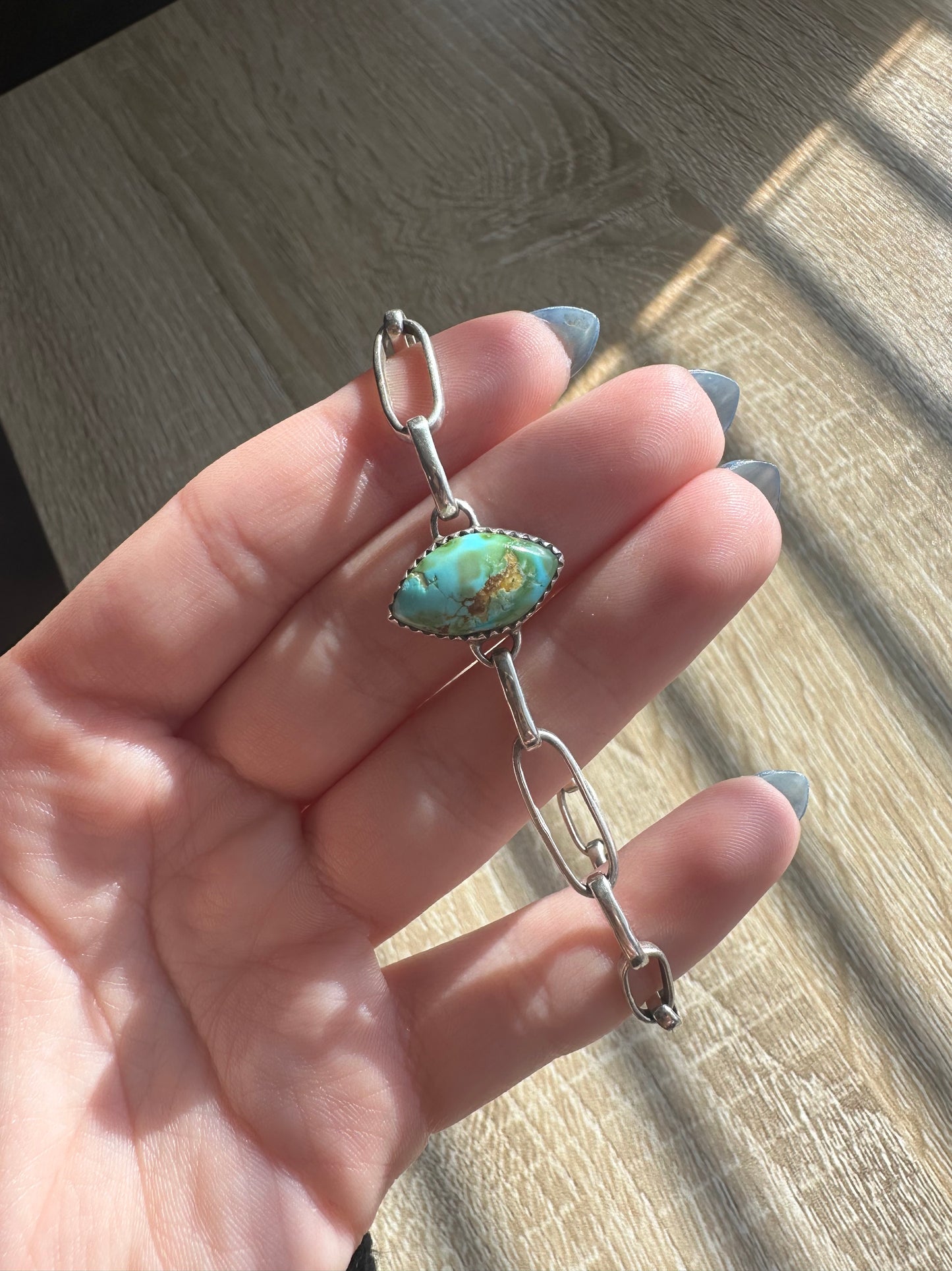 BLUE TURQUOISE CHAIN BRACELET 🩵