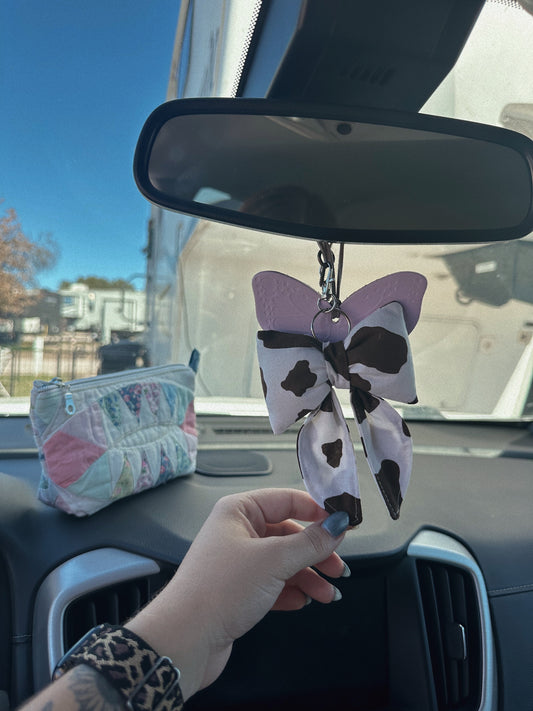 Cowprint Bow Keychain (2)