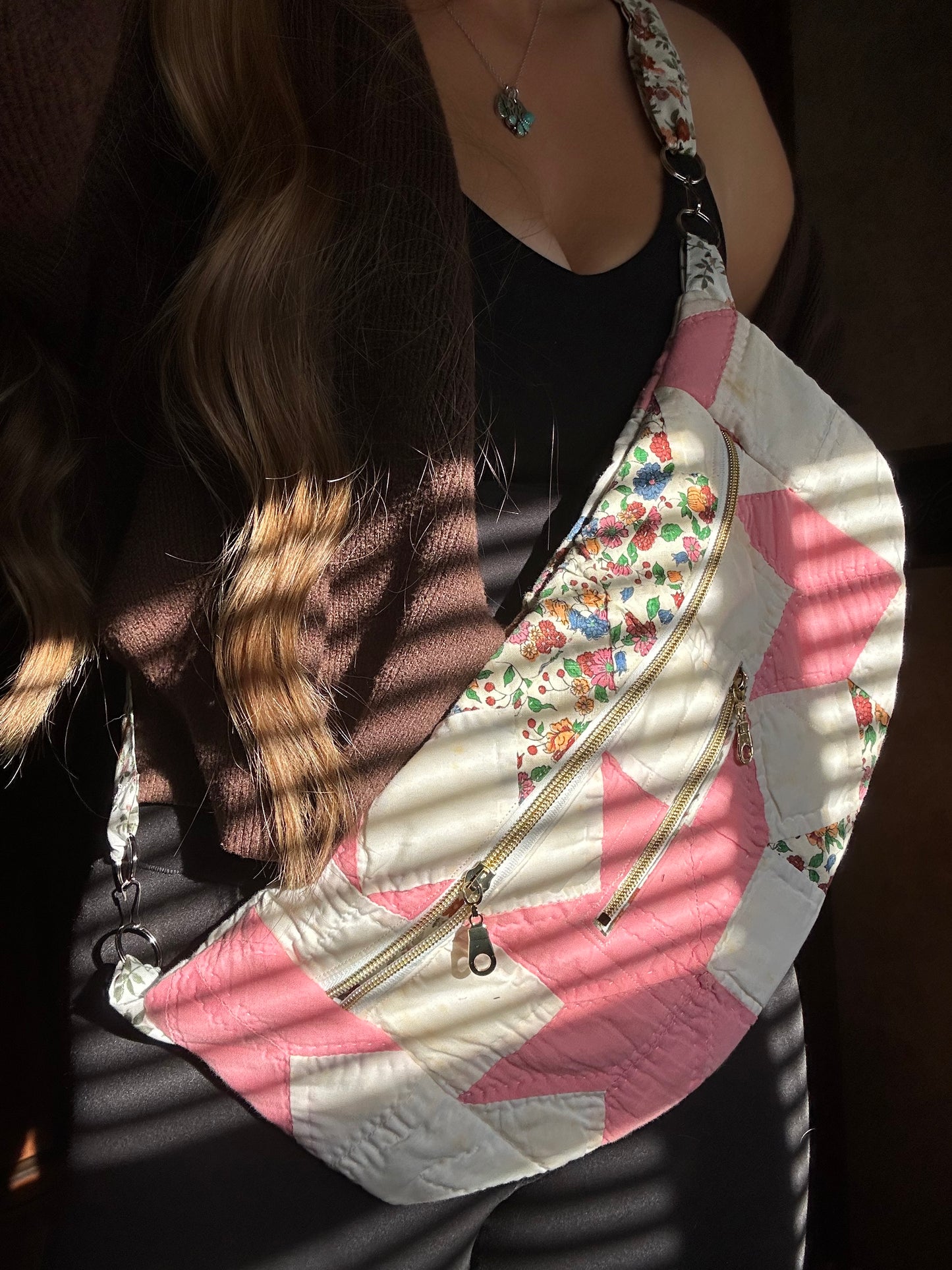 Pink Floral XL bum bag