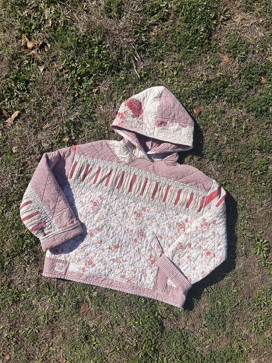 ROSE QUILTED HOODIE 🌹 (L)