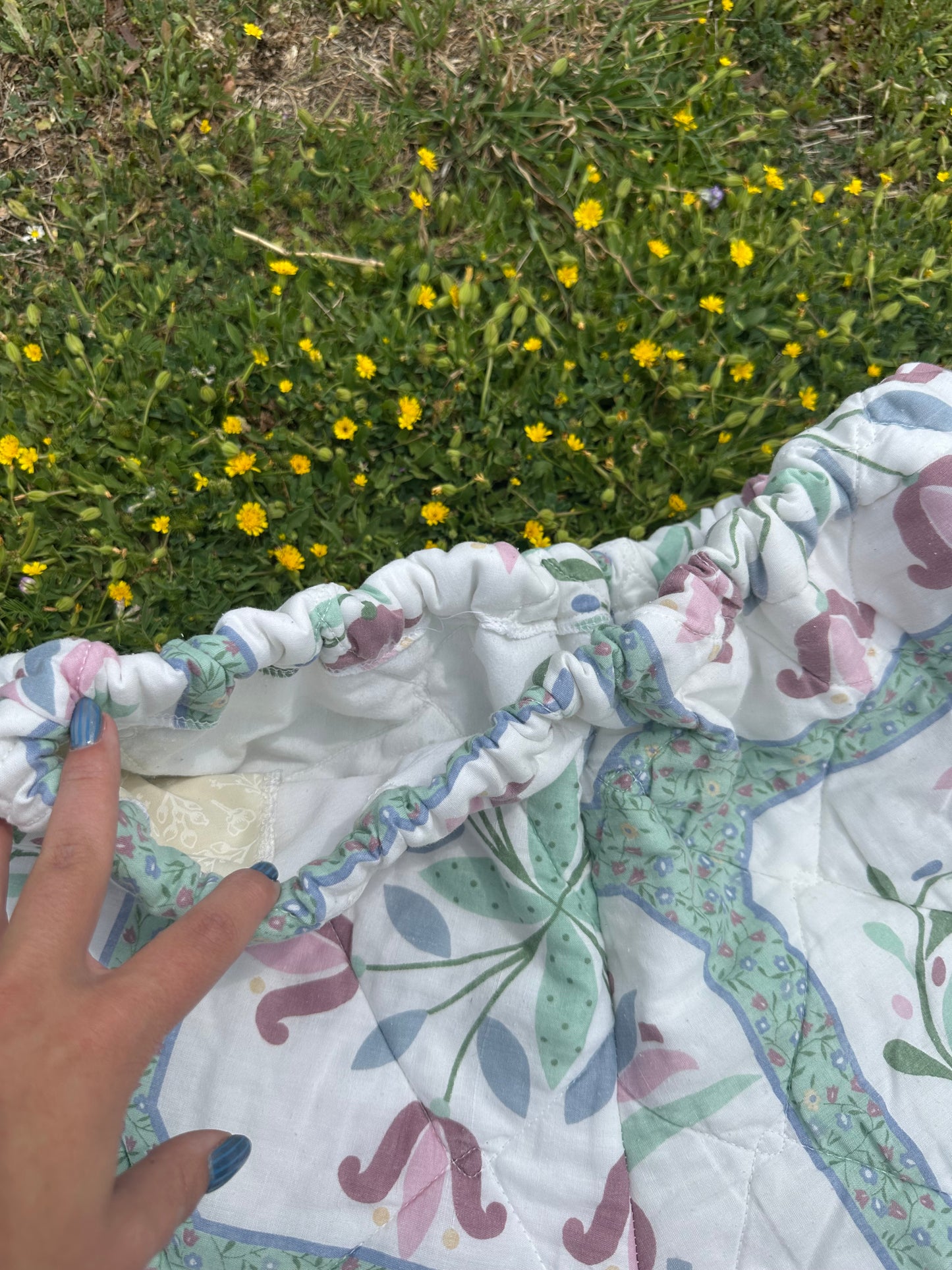 ROSE PETAL QUILTED SHORTS (XL)