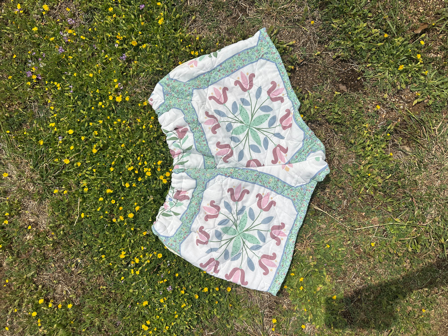 ROSE PETAL QUILTED SHORTS (XL)